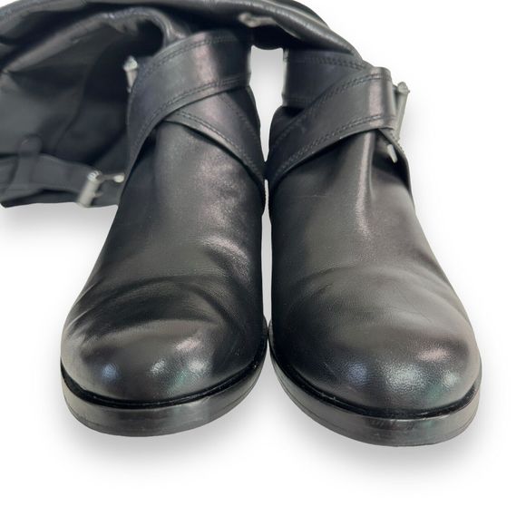COLE HAAN Riding Boot Sz 8.5 Whitley Black Leather NikeAir Tall Knee High Buckle - Picture 10 of 14